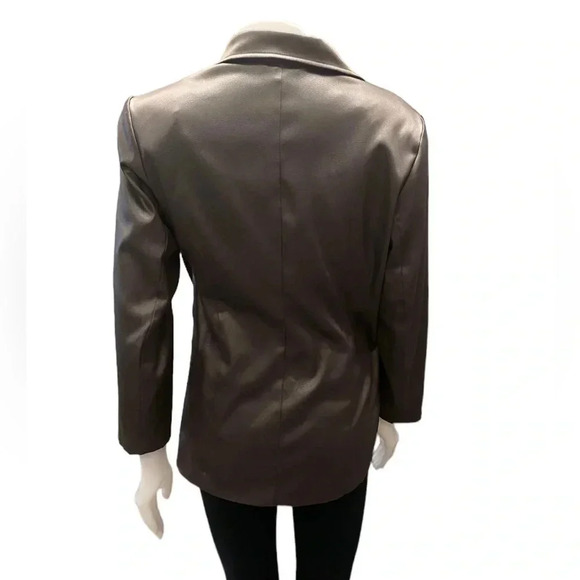 Moda Vero Shiny Olive 3/4  Sleeve Blazer Jacket Size 9/10 - Picture 4 of 12